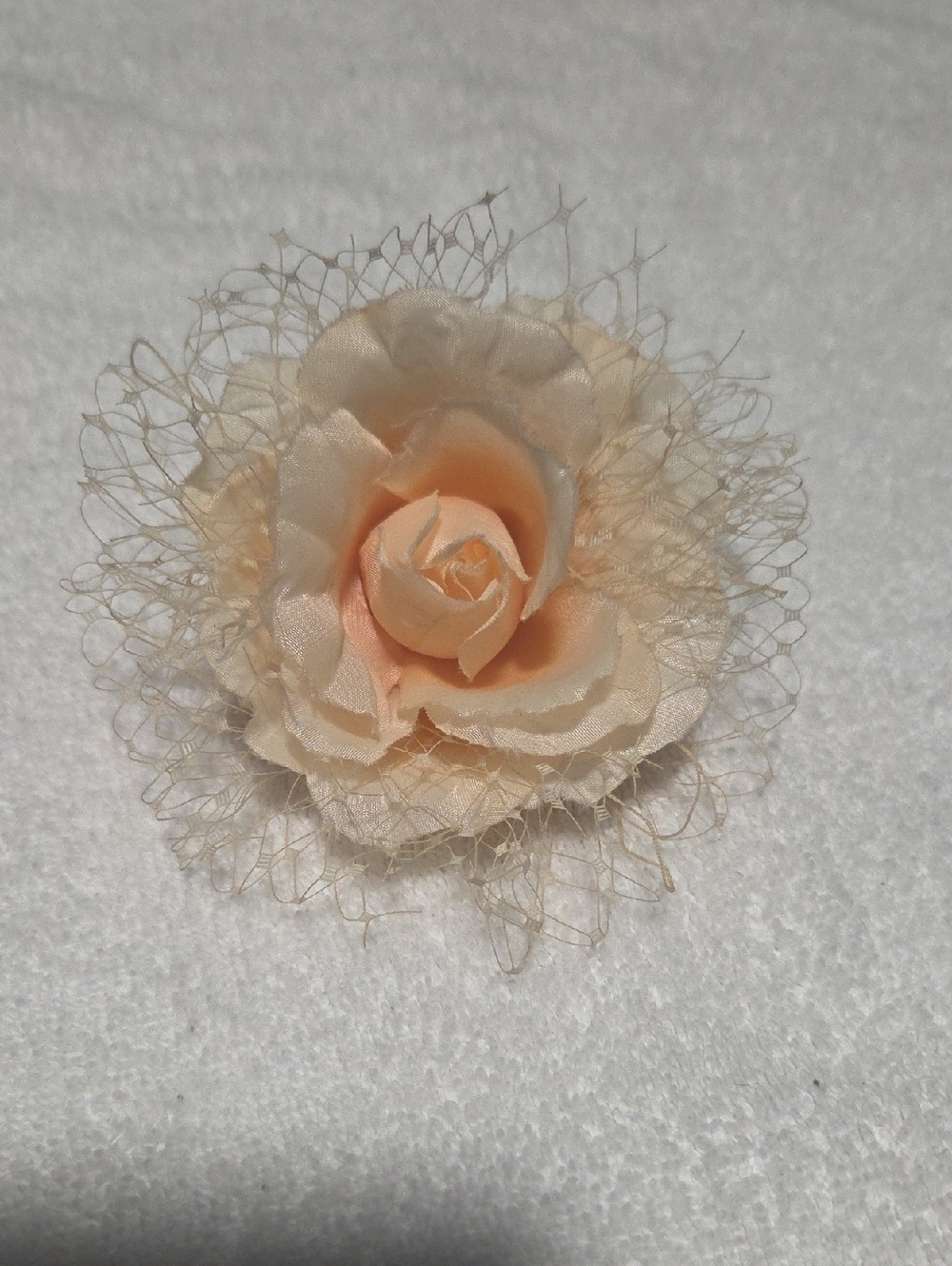 Delicate Peach Rose Hair Clip - Women Accessories